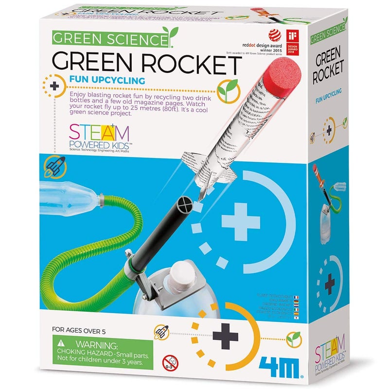 4M Green Science Rocket Kit - STEM Toys DIY Physics Science Experiment Launch Educational Gift, Brown/a (4630) - Image 1