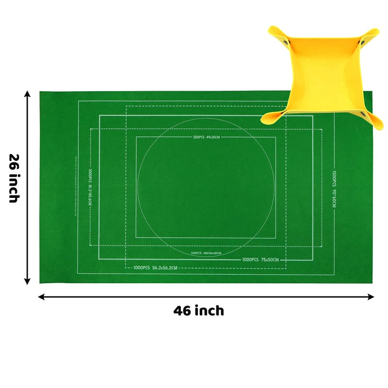 FELIZROCA Portable Puzzle Mat Roll Up - with 9 Glue Sheets, Sorting Trays, Hand Pump, Inflatable Tube, and Storage Bag - Perfect for Kids and Adults (Green, 1500pcs) - Image 2