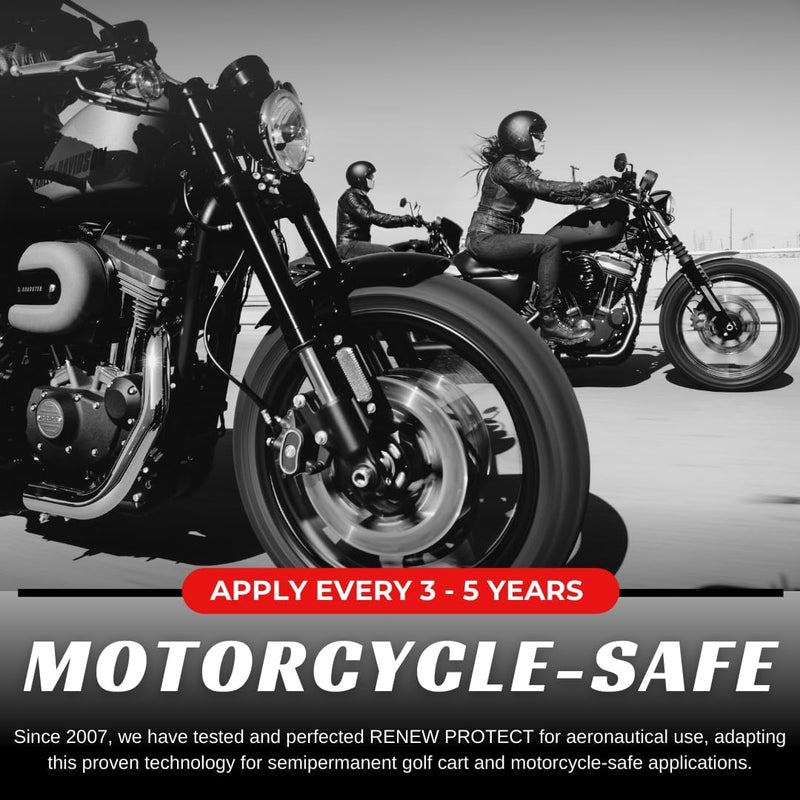 Renew Protect - SATN Low-Gloss Ceramic-Hybrid Protectant | Safe for Motorcycles, Golf Carts | Trim & Tire Preservation, OEM Restorer for Faded Plastic, Vinyl- Dry Rot Prevention, Patio Furniture | 8oz - Image 5