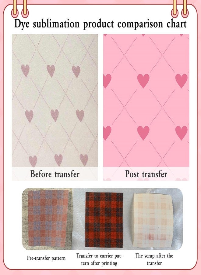 YumSur Valentine's Day Transfer Ink Sheets, Transfer Paper Sublimation for Mug Press, 12 pcs 4.5"x12" Heart Love Pre-Inked Sublimation Paper for T-Shirts Cup Coasters Mug - Image 3