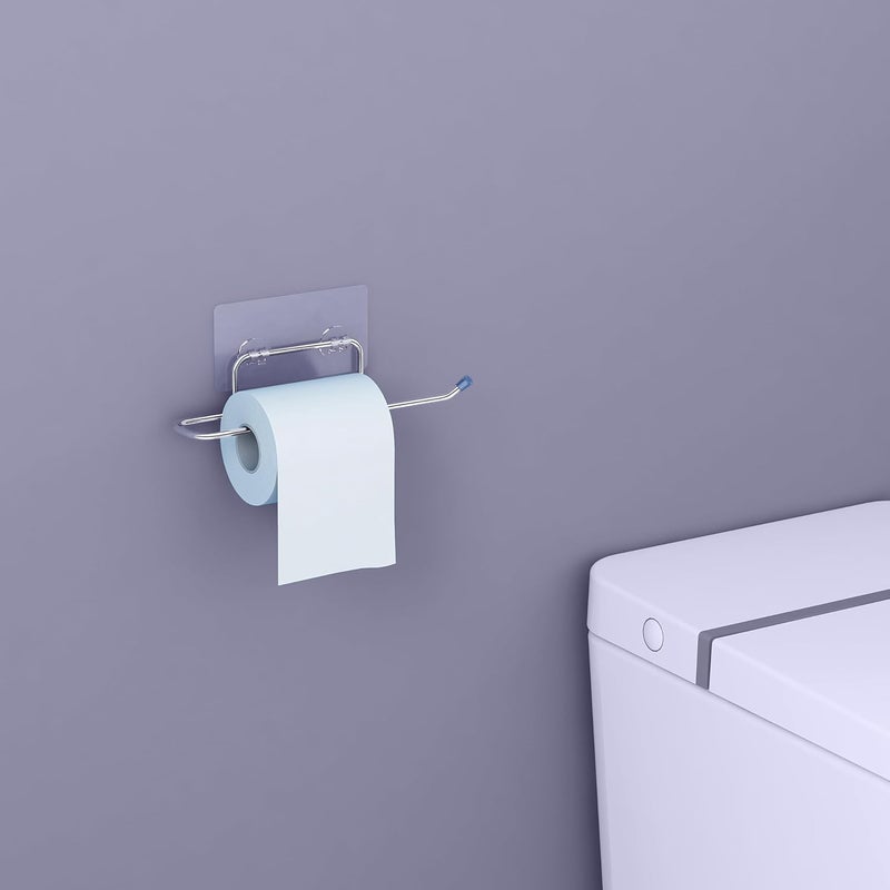 Planet Toilet Paper roll Stand Self AdhesiveBathroom Tissue Paper roll HolderBathroom Accessories Pack of 2 Chrome - Image 4