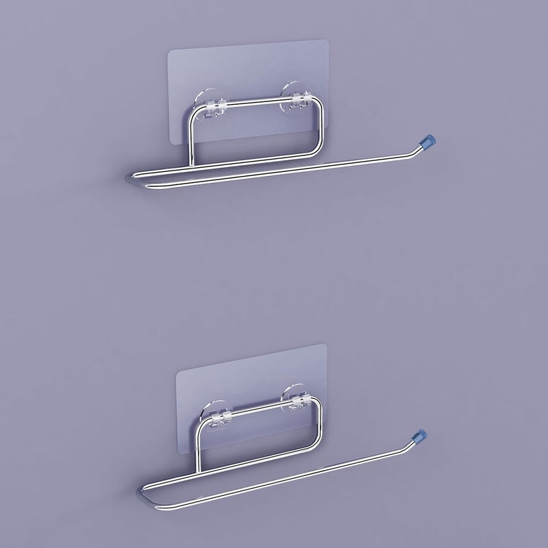 Planet Toilet Paper roll Stand Self AdhesiveBathroom Tissue Paper roll HolderBathroom Accessories Pack of 2 Chrome - Image 2