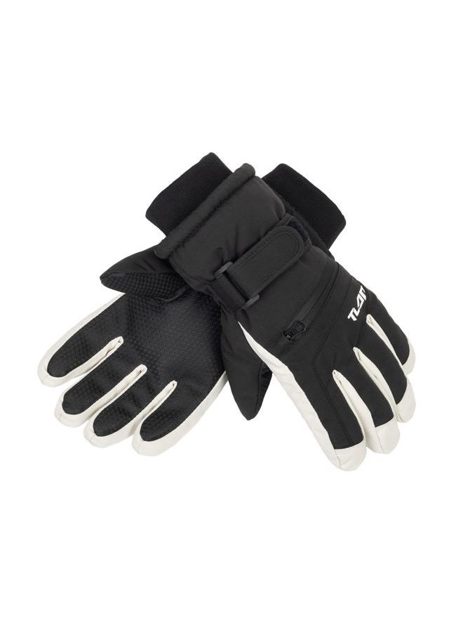 XuoAz Kids Winter Ski Gloves,Warm Waterproof Snow Gloves,Non Slip Snowboard Mittens for Boys Girls(for 8-12 years), Black With Zipper, for 8-12 years - Image 5