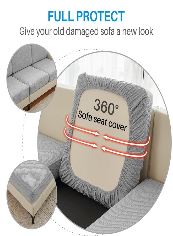 DEEPDREAM Deep Dream Sectional Couch Covers 6 Pieces, Stretch Couch Cushion Covers, L Shaped Washable Sofa Covers for Left/Right Sectional Sofa (3 Backrest Cover + 2 Seater + 1 Chaise, Light Grey) - Image 5