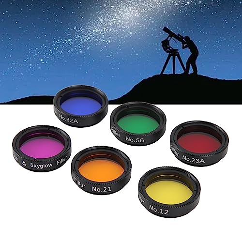 Sanpyl 1.25 inches Telescope Eyepiece Filter Set, 6 in 1 Telescope Moon Filter, Lunar & Starglow Filter and Red Orange, Yellow Green Blue, 6 Pack - Image 5