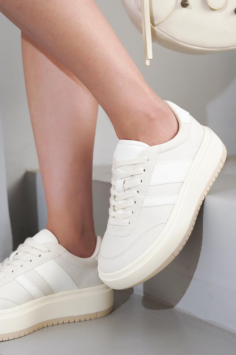 Project Cloud Platform Sneakers for Women - Lightweight Memory Foam Insole Womens Sneakers - Non-Slip Fashion Sneakers for Women Footwear - Women's Fashion Platform Shoes (Nita, Nude, 8) - Image 5