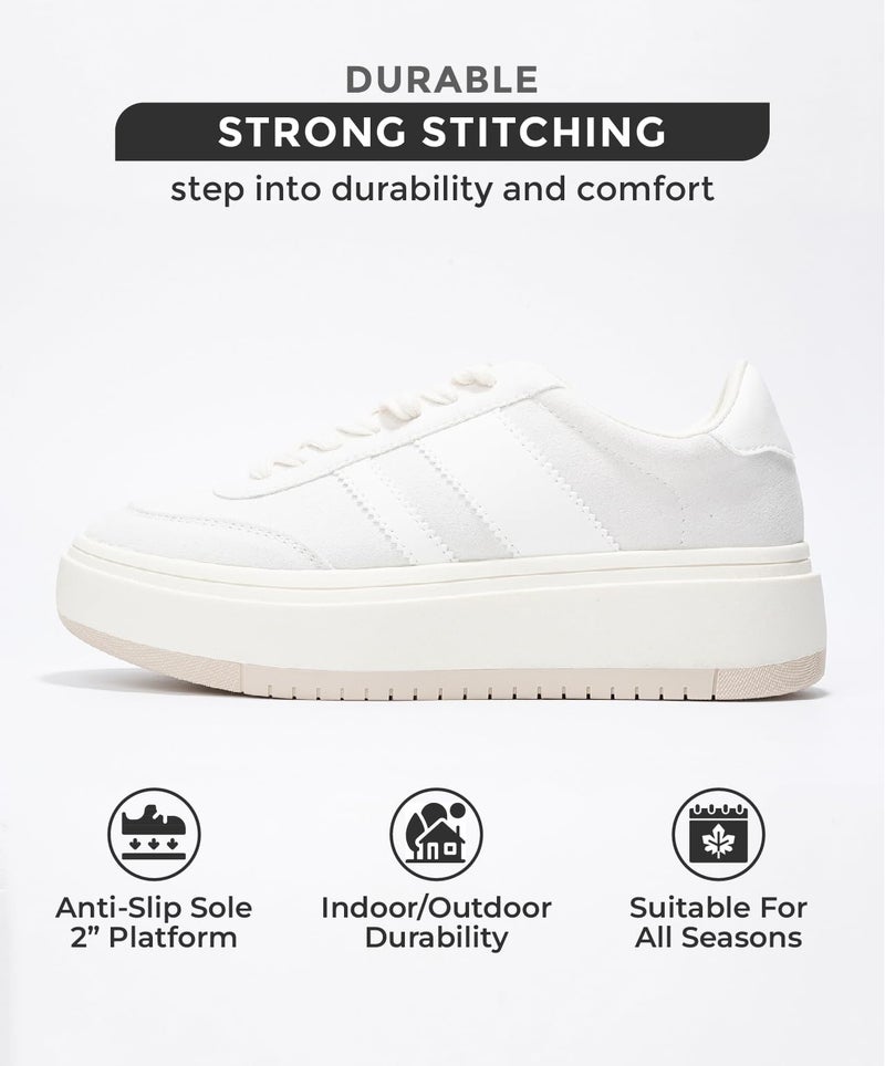 Project Cloud Platform Sneakers for Women - Lightweight Memory Foam Insole Womens Sneakers - Non-Slip Fashion Sneakers for Women Footwear - Women's Fashion Platform Shoes (Nita, Nude, 8) - Image 3