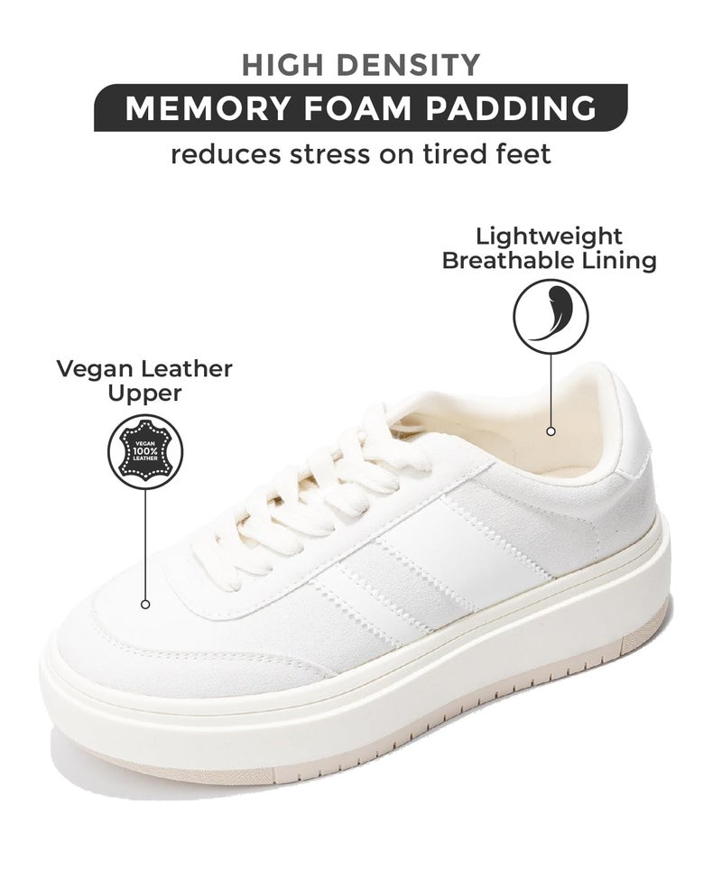 Project Cloud Platform Sneakers for Women - Lightweight Memory Foam Insole Womens Sneakers - Non-Slip Fashion Sneakers for Women Footwear - Women's Fashion Platform Shoes (Nita, Nude, 8) - Image 2