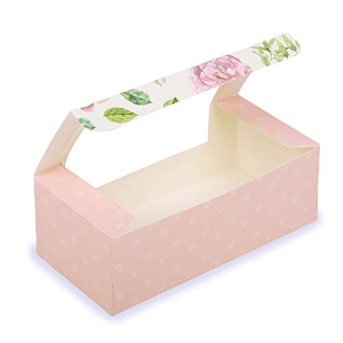 chic a choc paper Floral Loaf Cake/Cookie Box , Pink (Pack of 10) - Image 2