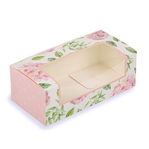 chic a choc paper Floral Loaf Cake/Cookie Box , Pink (Pack of 10) - Image 1