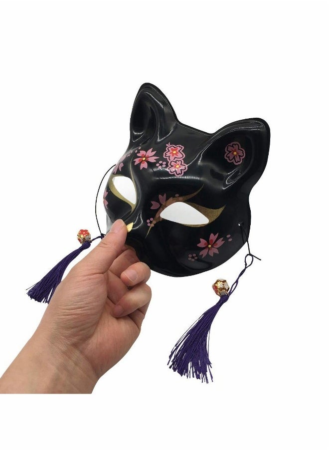 Fox Mask Cosplay for Costume,Animal Cosplay Kabuki Half Face Cat Masks Masquerade Party  - Image 3