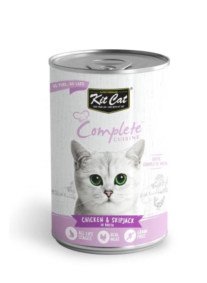 Kit Cat Complete Cuisine Chicken And Skipjack In Broth Wet Cat Food (150g)