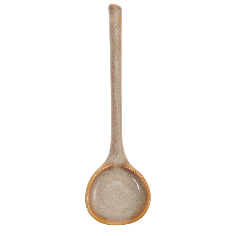 2pcs Soup Spoons: Ceramic Asian Japanese Noodle Soup Spoons Tableware Large For Ramen Pho Wonton Dumpling Miso Brown Cereal Yogurt Dips Ice Cream Brown - Image 4