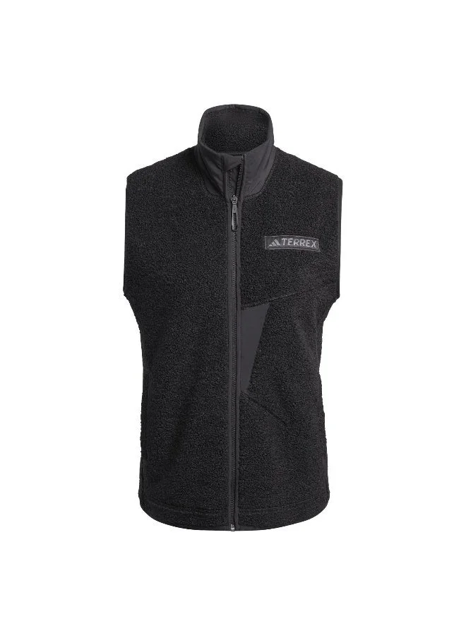 اديداس سترة أديداس النسائية بلاستيك فليس بسحاب كامل أسود