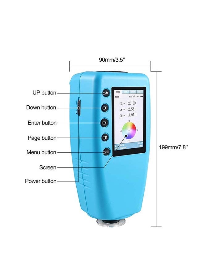Handheld Color Analyzer Digital Precise Colorimeter WR10QC Precision Color Difference Meter Tester Portable Colorimeter with 4mm Aperture for Color Checking
