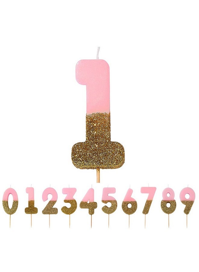 Talking Tables Pink Number 1 Candle with Gold Glitter Premium Quality Cake Topper Decoration For Kids, Adults, Teenagers, 1st Birthday Party, Anniversary, Milestone Age, 3" - Image 3