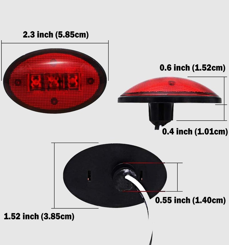 KEING Dually Bed Fender Side Marker LED Lights For Ford 1999-2020 F250 F350 F450 F550 (2PCS Red + 2PCS Amber) - Image 4