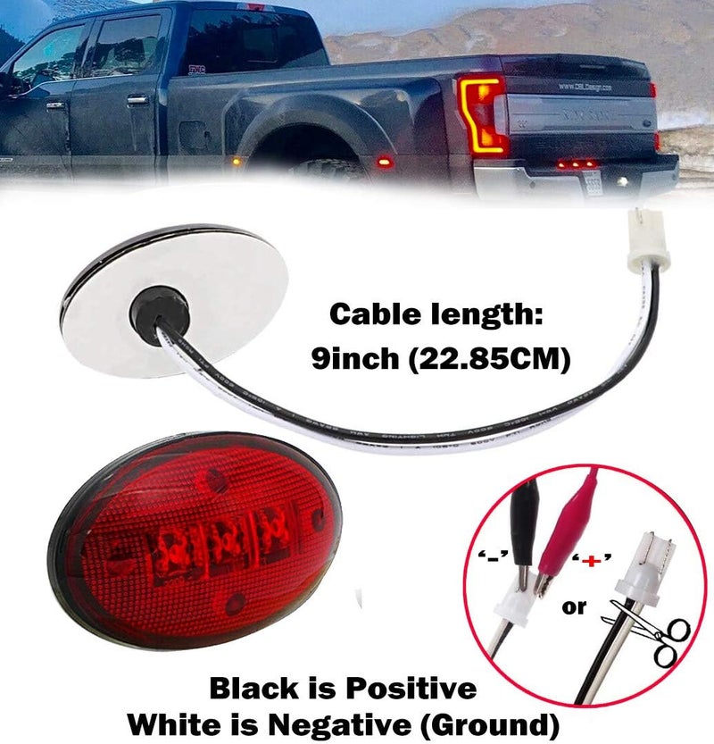 KEING Dually Bed Fender Side Marker LED Lights For Ford 1999-2020 F250 F350 F450 F550 (2PCS Red + 2PCS Amber) - Image 5