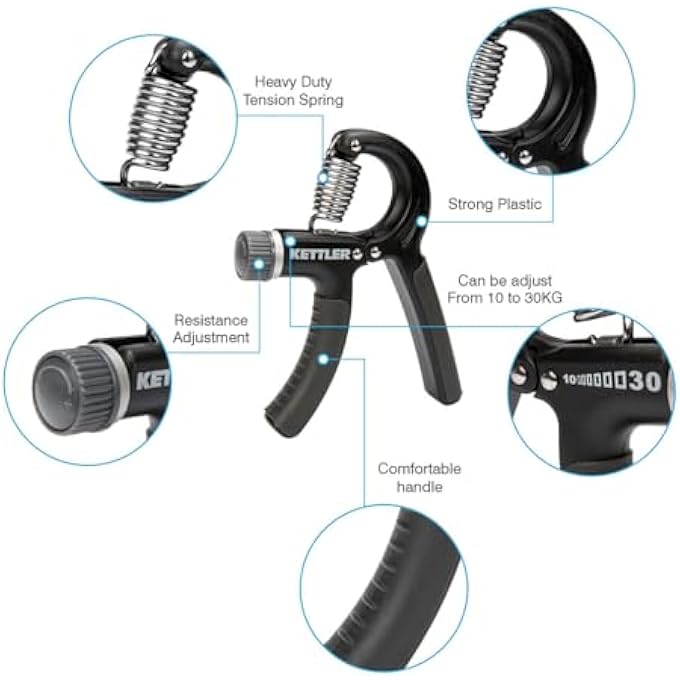 KETTLER - Adjustable Strip Hand Grip (Black/Grey) - 07360-502 (German Brand) - Image 3
