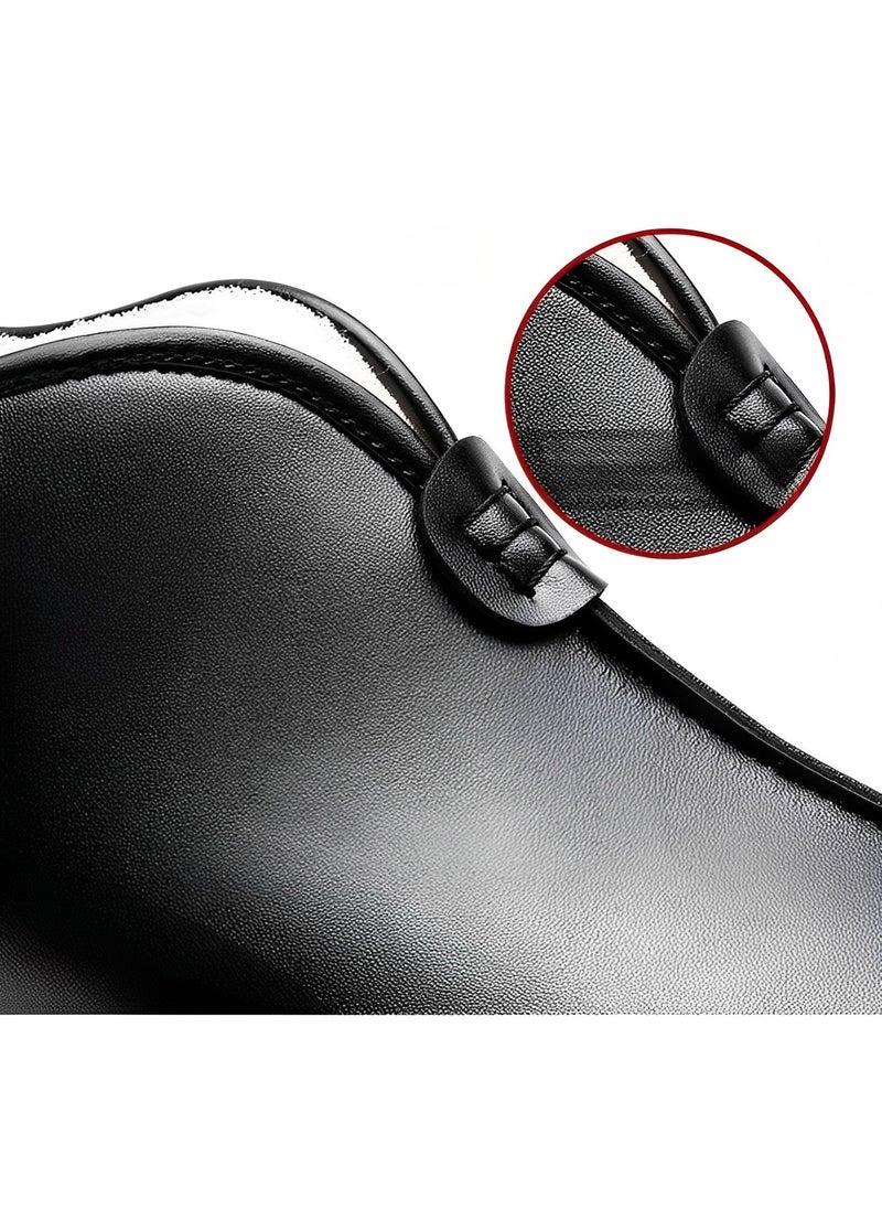 REOCLE Men's Leather Loafers Warm Slip on Shoes Breathable Driving Shoes Casual Moccasins Shoes Walking Shoes  - Image 4