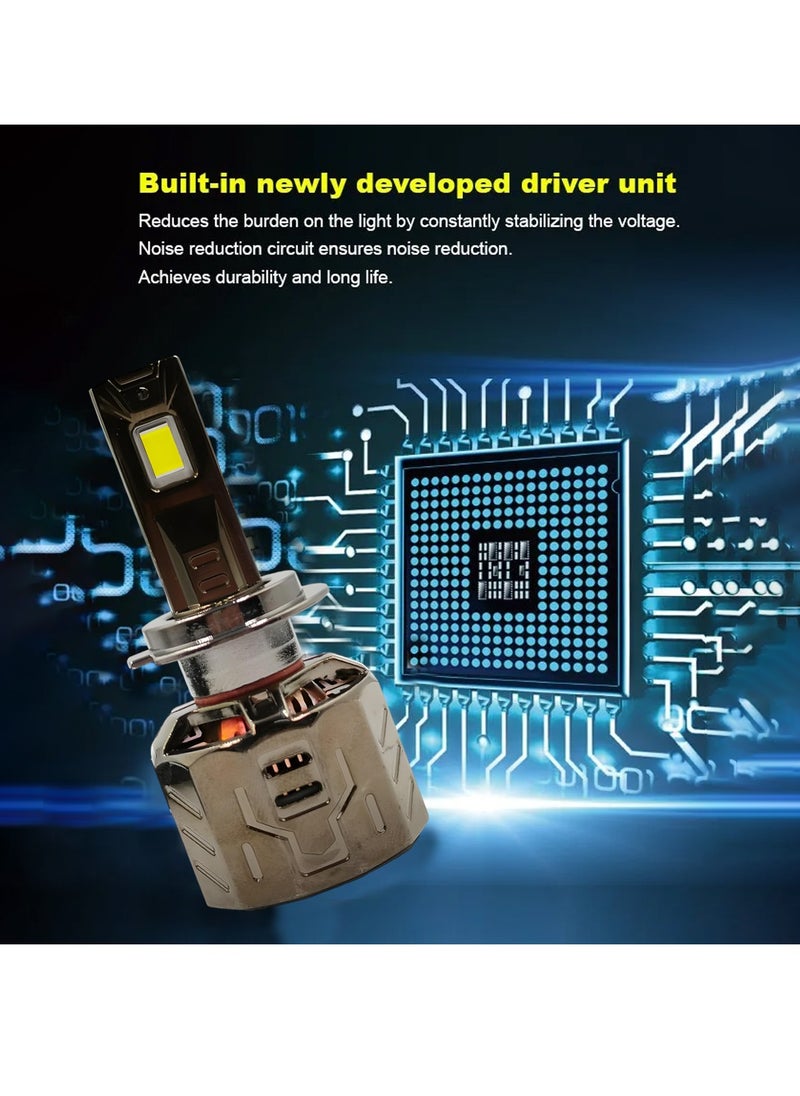 3XR - P130 LED Headlight Bulb Set 260W 30000LM 12V 6500K IP65 Waterproof CANBUS Ready with Aviation Aluminum Heat Sink High Brightness for H7 Car Headlamp - Image 1