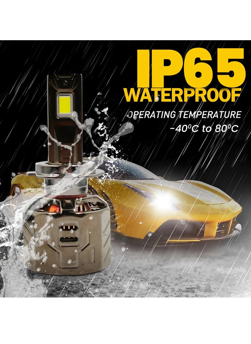 3XR - P130 LED Headlight Bulb Set 260W 30000LM 12V 6500K IP65 Waterproof CANBUS Ready with Aviation Aluminum Heat Sink High Brightness for H7 Car Headlamp - Image 1