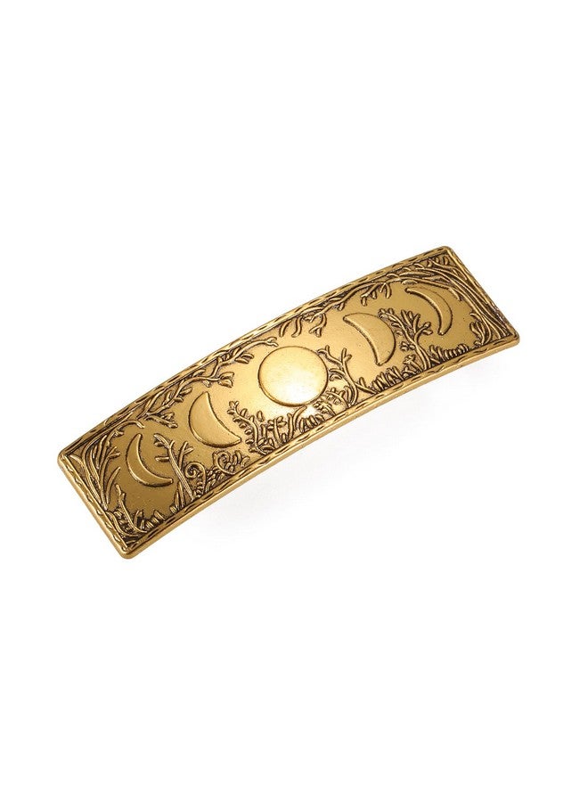 TEAMER Hair Clip Large Hand Crafted Vintage Retro Forest Moon Phase Hairpin French Metal Barrettes Hair Accessories For Women (Forest And Moon Phase Gold) - Image 1