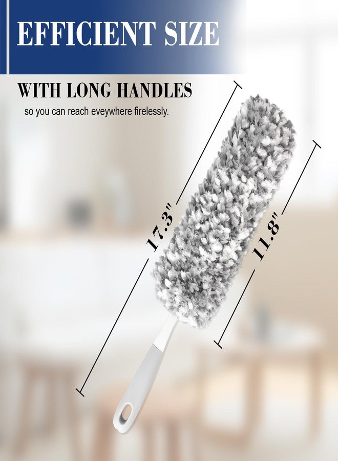 Bryquelin 17.3" Handheld Microfiber Dusters for Cleaning-Detachable & Washable Head, for Furniture, Keyboards, Car Interiors, and Delicate Surfaces - Image 2
