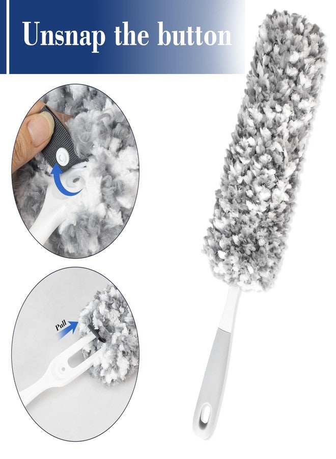 Bryquelin 17.3" Handheld Microfiber Dusters for Cleaning-Detachable & Washable Head, for Furniture, Keyboards, Car Interiors, and Delicate Surfaces - Image 4