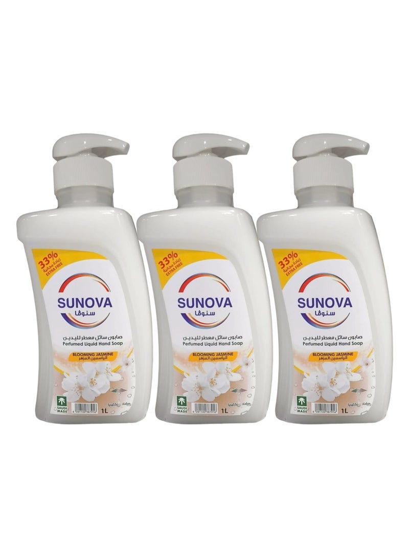 Jasmine Blossom Scented Liquid Hand Soap 1L * 3 Pack