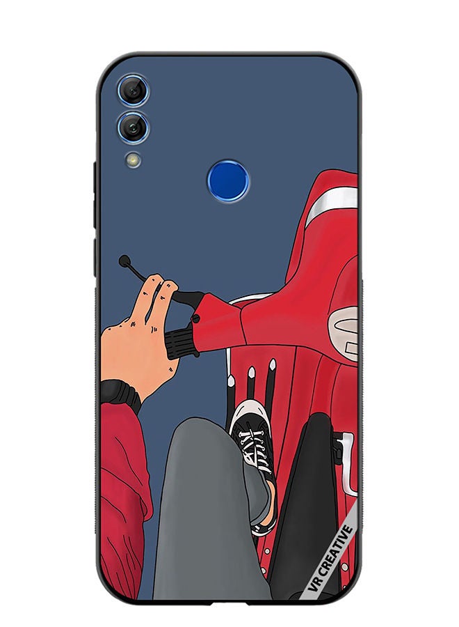 Protective Case Cover For Honor 10 Lite Cool Bike Design Multicolour