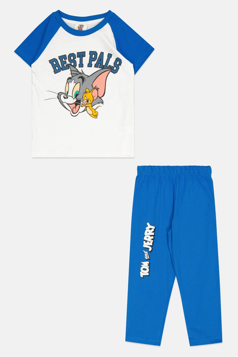 Tom And Jerry Toddlers Boy 2 Pieces Tom And Jerry Pajama Set, Multicolor - Image 1