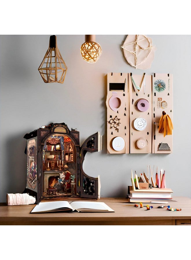 Fsolis Book Nook Kit, Diy Miniature House Kit Puzzle Booknook Mini For Adult Bookshelf Alley Decor For Women Teens Craft Lovers(Count Cat'S Study) - Image 4