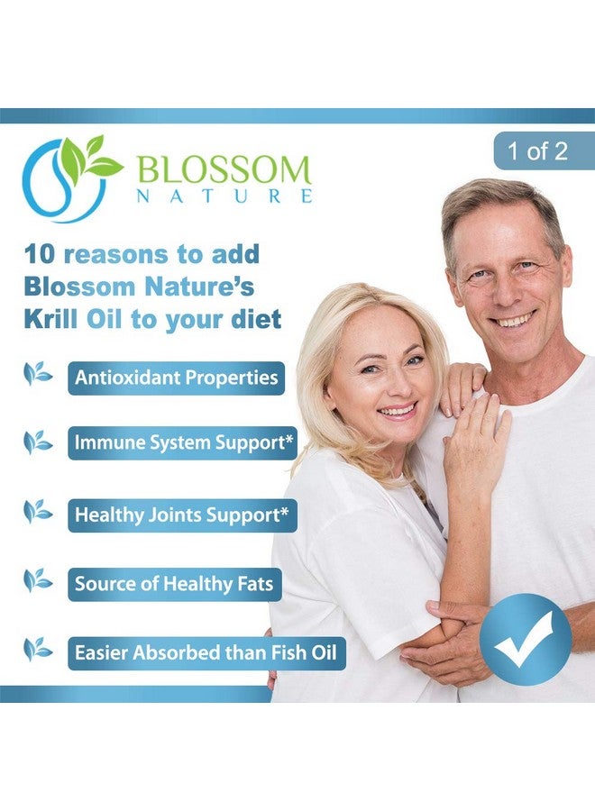 Blossom Nature Antarctic Krill Oil 1000mg Softgels with Astaxanthin - Omega-3 EPA & DHA Supplement for Heart, Brain, and Joint Health in Form of Phospholipids- 60 Vanilla-Flavored Softgels - Image 4