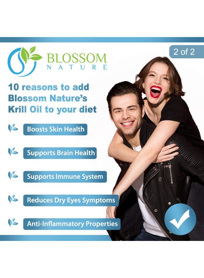 Blossom Nature Antarctic Krill Oil 1000mg Softgels with Astaxanthin - Omega-3 EPA & DHA Supplement for Heart, Brain, and Joint Health in Form of Phospholipids- 60 Vanilla-Flavored Softgels - Image 5