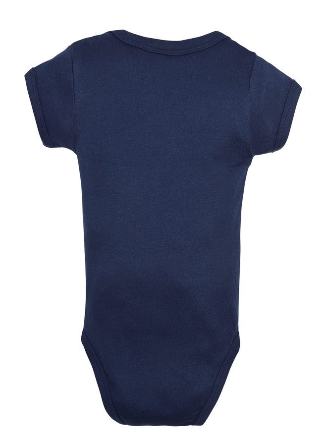 Magic Town® 100% Cotton Unisex Half Sleeve Baby Bodysuit for Kids and Infants Set of 3 (Blue) (3-6 Months) - Image 5
