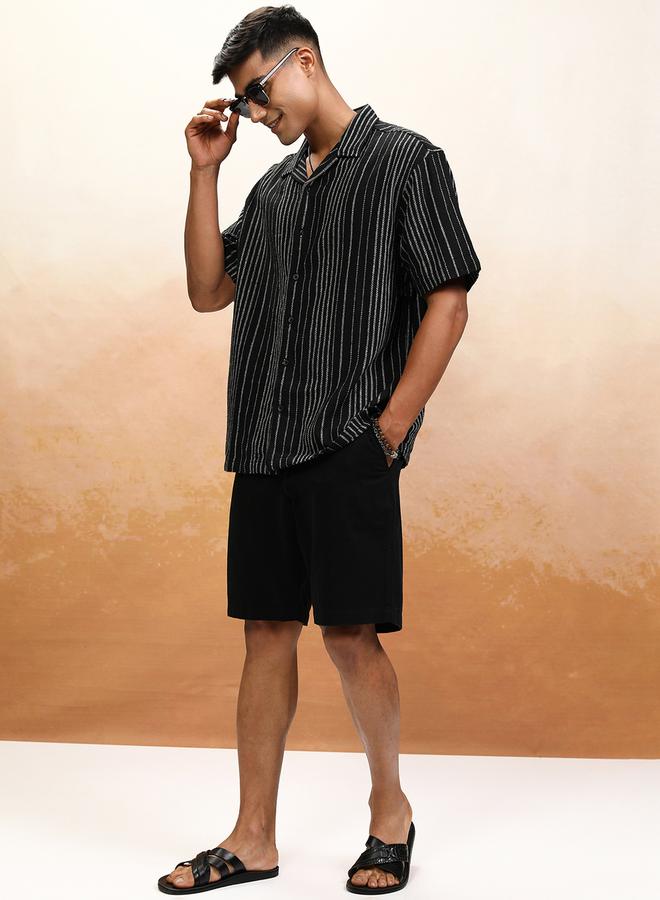 HIGHLANDER Striped Oversized Collared Shirt - Image 2