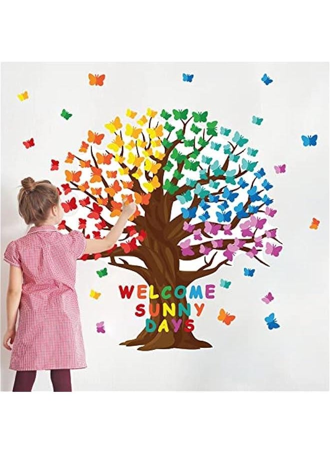 Arabest 128 Pcs erfly Tree Bulletin Board Decorations Spring Classroom Bulletin Board Sets Welcome Sunny Days Back to School Cutouts for Wall Background Chalkboard Supplies  - Image 4