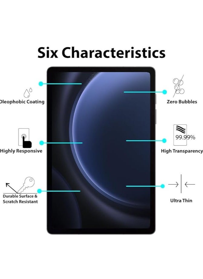 YoYoTech - Screen protector for Samsung Galaxy Tab S9 FE 10.9 inch 2023 Edge to Edge Full Screen Coverage Anti Scratch Tempered Glass - Image 1