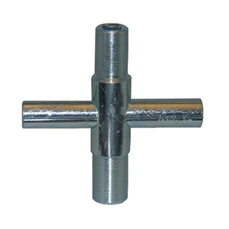 LASCO 015223 Metal Outside Faucet Hose Bibb Key Cross Shaped Fits Square Broach 14 932 516 and 1132Inch Sizes
