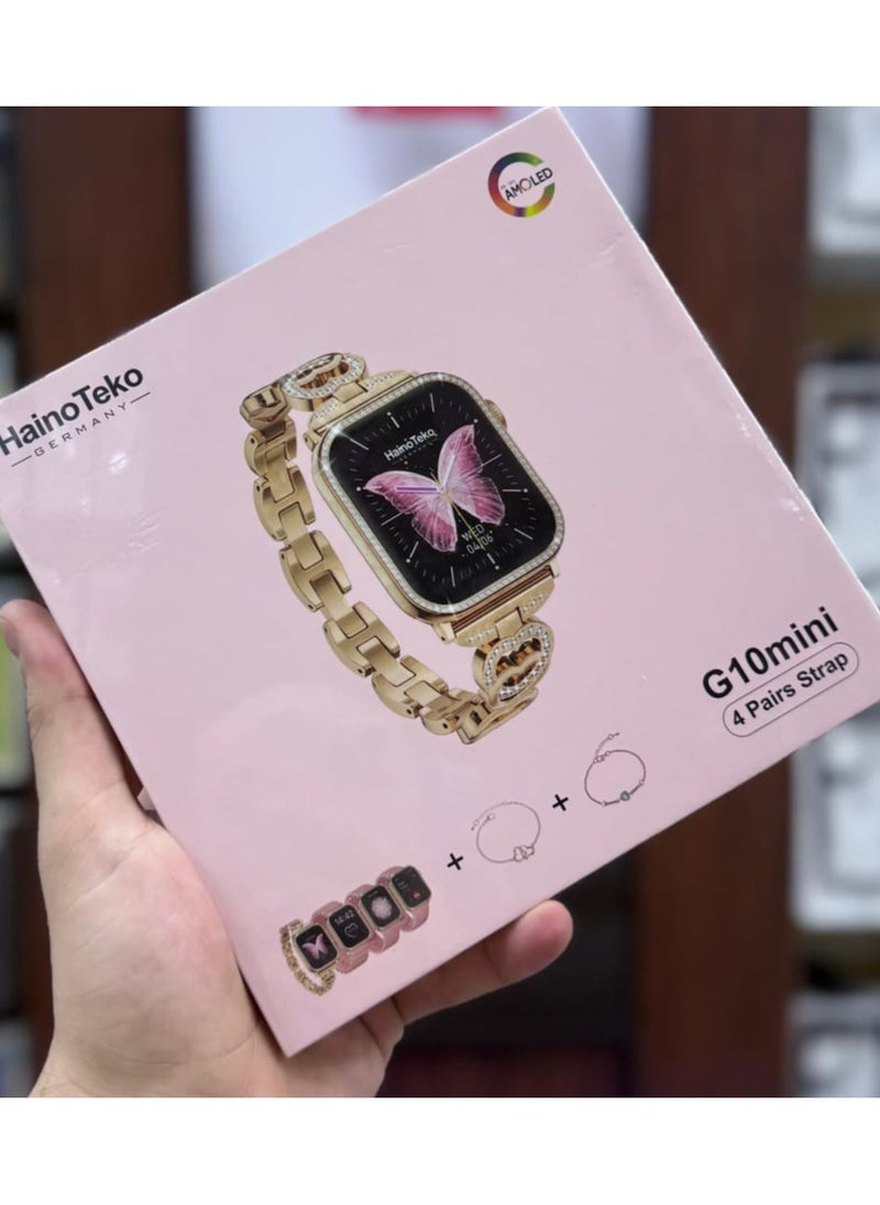 هينو تيكو - ساعة نسائي G10 Mini هي ساعة أنيقة وعصرية مصممة خصيصًا لتناسب الذوق الرفيع للمرأة. تتميز بتصميم صغير الحجم يناسب المعصم بشكل مريح، مما يجعلها مثالية للنساء اللواتي يفضلن الساعات الدقيقة والعملية. تأتي مع شاشة رقمية تعرض الوقت بشكل واضح، وتحتوي على وظائف إضافية مثل مقاومة الماء - Image 1