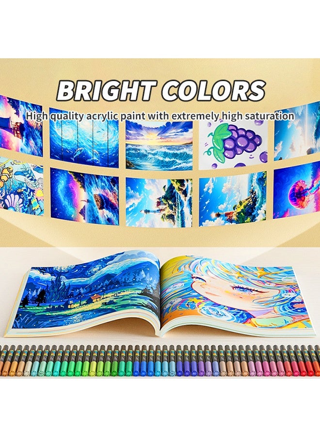 ENMY 60-Color Direct Liquid Acrylic Markers 3× Larger Ink Capacity Acrylic Paint Pens with Wear-Resistant Tips Bright & Durable Acrylic Paint Markers Fabric Markers Professional Art Painting Supplies Kit for Rock Wood Canvas Glass Paper - Image 5