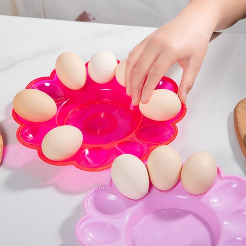 Plastic Egg Storage Tray 3 Pack Multi Grid Deviled Egg Plate Easter Kitchen Countertop Space Saving - Image 4