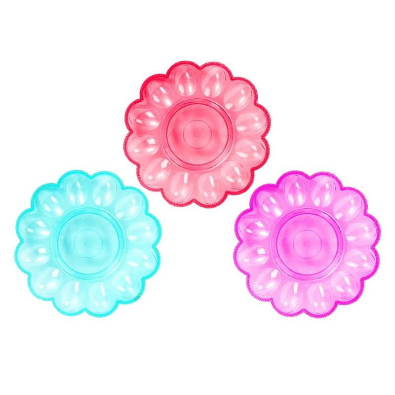 Plastic Egg Storage Tray 3 Pack Multi Grid Deviled Egg Plate Easter Kitchen Countertop Space Saving - Image 2