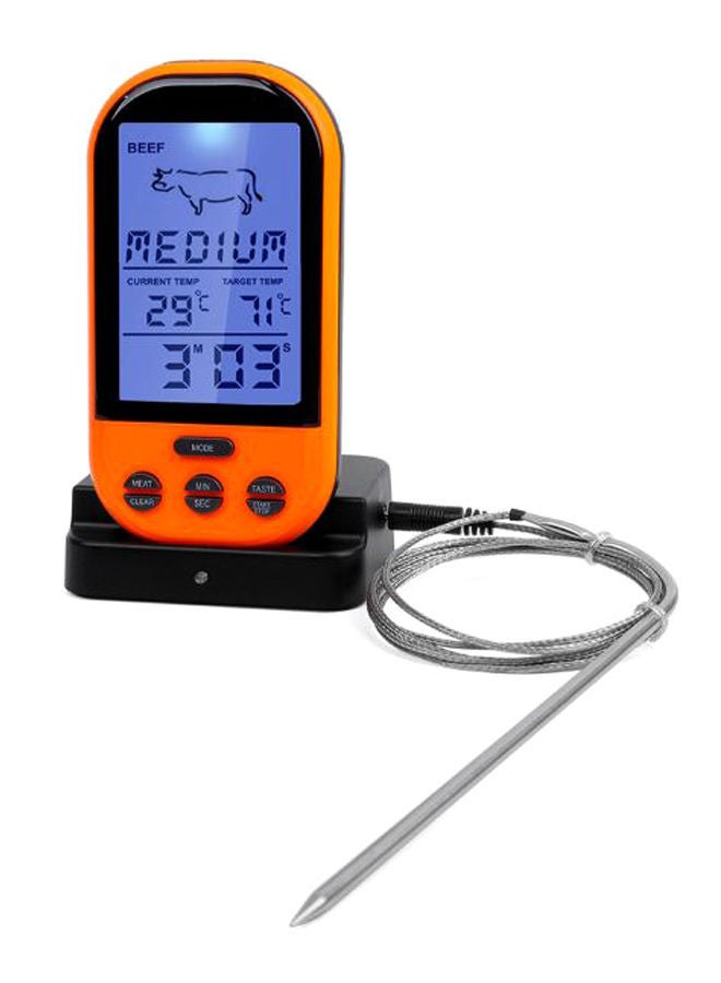 نيبمينينت مقياس حرارة رقمي لاسلكي يعمل عن بعد برتقالي/أسود/فضي - Image 1