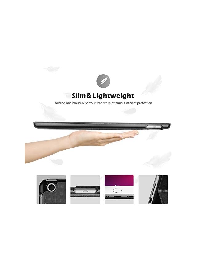 Procases New Ipad 10.2 (2021 9Th Gen/2020 8Th Generation/ 2019 7Th Generation) Case With Tempered Glass Screen Protector, Slim Stand Protective Case Folio Cover For 10.2" Ipad 9Th / 8Th / 7Th -Black - Image 5