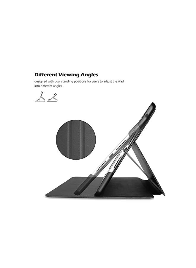 Procases New Ipad 10.2 (2021 9Th Gen/2020 8Th Generation/ 2019 7Th Generation) Case With Tempered Glass Screen Protector, Slim Stand Protective Case Folio Cover For 10.2" Ipad 9Th / 8Th / 7Th -Black - Image 2