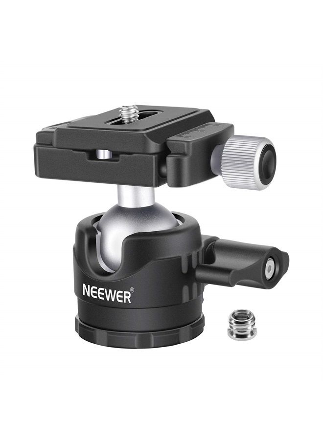 NEEWER 28mm Low Profile Tripod Ball Head 360° Panoramic Rotating with 1/4" Arca Type Quick Release Plate and Bubble Level for DSLR Cameras Tripods Monopods Slider, Max Load: 6.6lb/3kg - Image 1