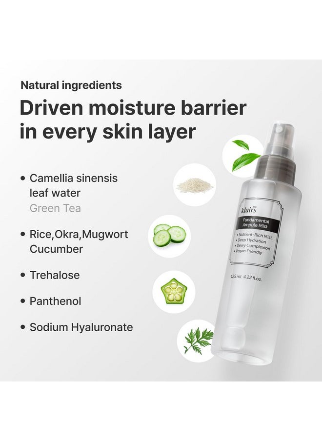 DearKlairs DearKlairs Fundamental Ampule Mist, 75% Green Tea Korean Face Toner Spray, Finishing Spray, Dewy Healthy Glow look, Set Makeup, Hydrating, Lightweight Facial Mist | Alcohol, Fragrance-Free  - Image 3
