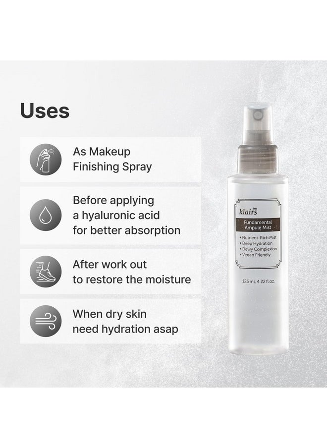 DearKlairs DearKlairs Fundamental Ampule Mist, 75% Green Tea Korean Face Toner Spray, Finishing Spray, Dewy Healthy Glow look, Set Makeup, Hydrating, Lightweight Facial Mist | Alcohol, Fragrance-Free  - Image 4